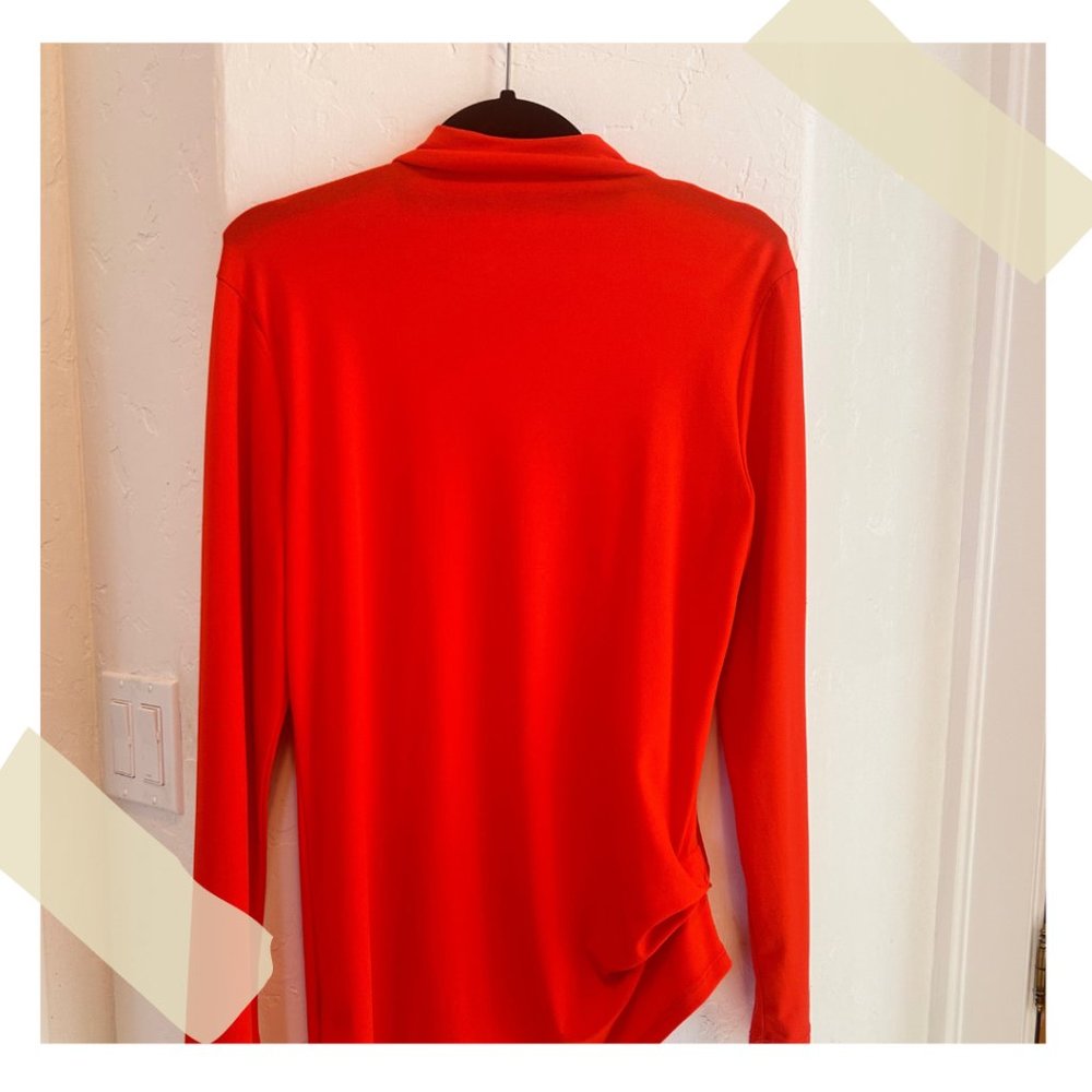 Top Mock Turtleneck CUPIO Bright Orange Asymmetric